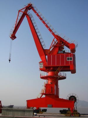 Handling brug kraan voor poort